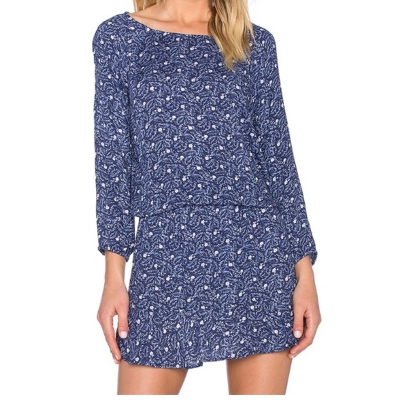 Soft Joie Dresses & Skirts - Soft Joie Arryn blue floral long sleeve mini dress size small